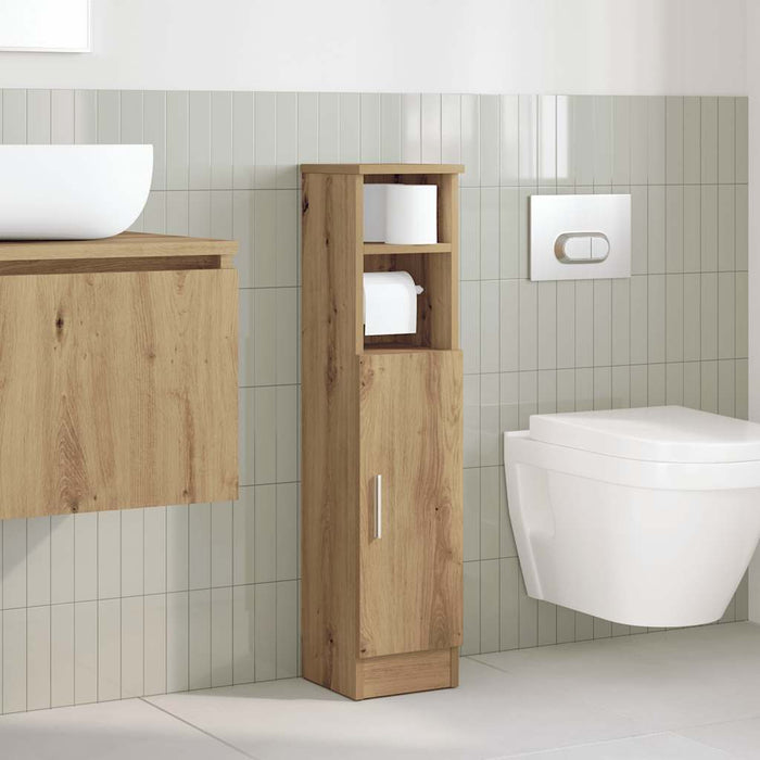 Dulap de baie cu suport role, stejar artizanal, 20,5x22x90 cm - WALTI WALTI