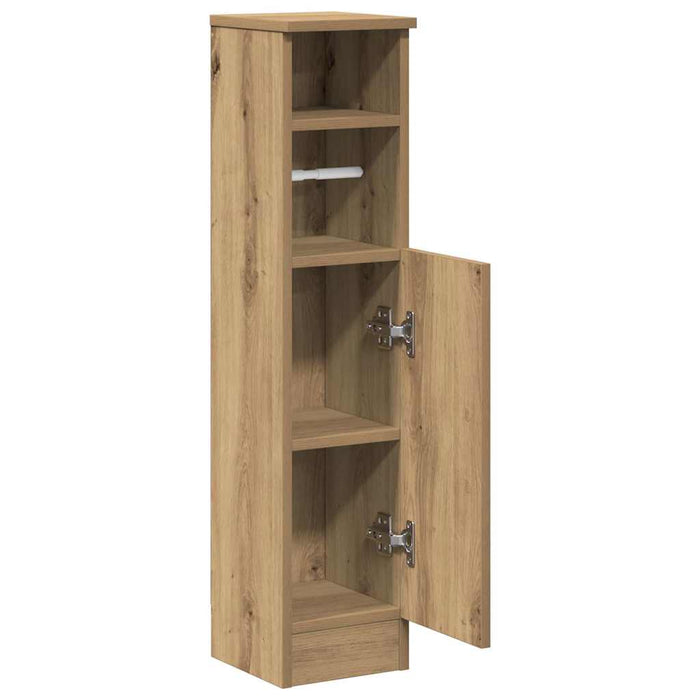 Dulap de baie cu suport role, stejar artizanal, 20,5x22x90 cm - WALTI WALTI
