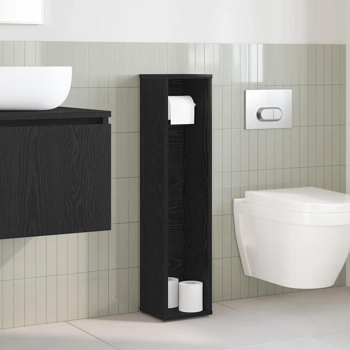 Dulap de baie cu suport pentru role, negru, 20,5x20x90 cm - WALTI WALTI