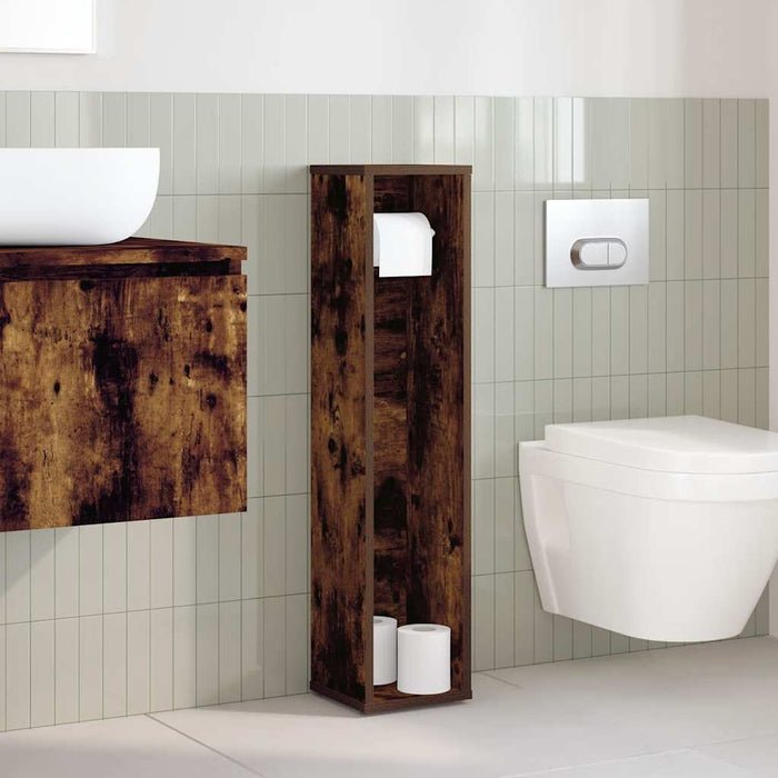 Dulap de baie cu suport pentru role, stejar afumat, 20,5x20x90 cm - WALTI WALTI