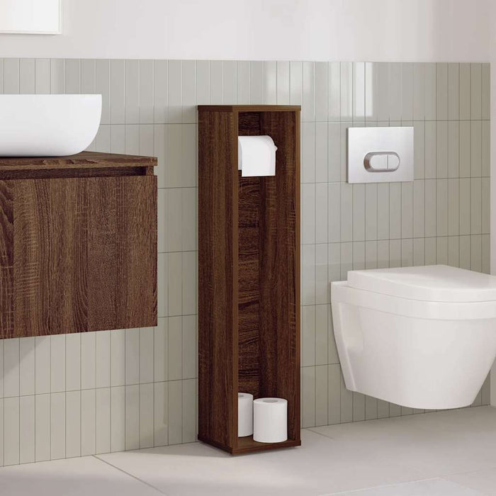 Dulap de baie cu suport pentru role, stejar maro, 20,5x20x90 cm - WALTI WALTI