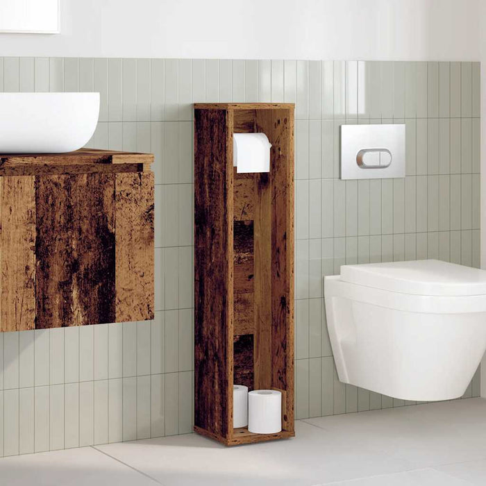 Dulap de baie cu suport pentru role, lemn vechi, 20,5x20x90 cm - WALTI WALTI