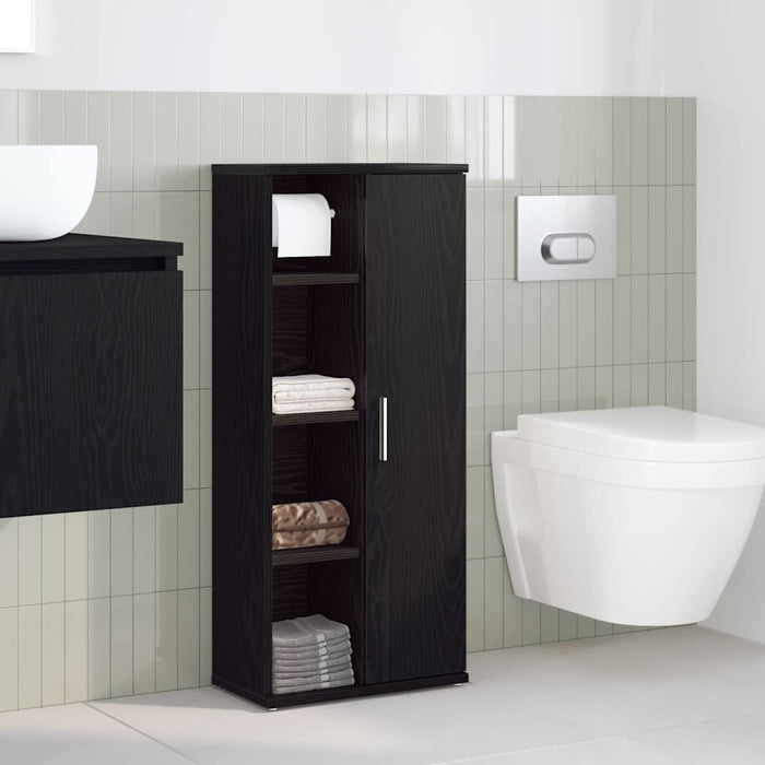 Dulap de baie cu suport role, negru, 39x22x90 cm - WALTI WALTI