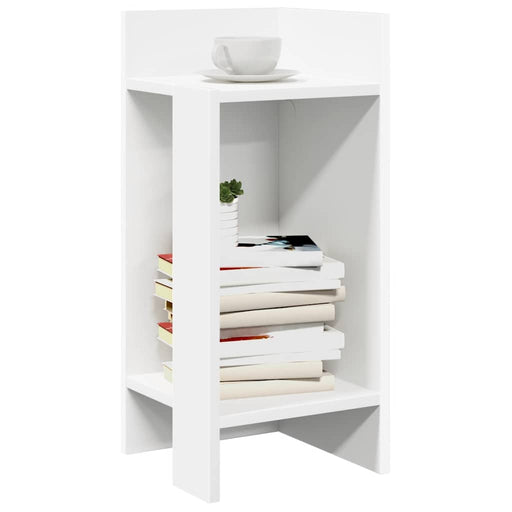Mese laterale 2 buc cu raft alb 25,5x27x60 cm - WALTI WALTI