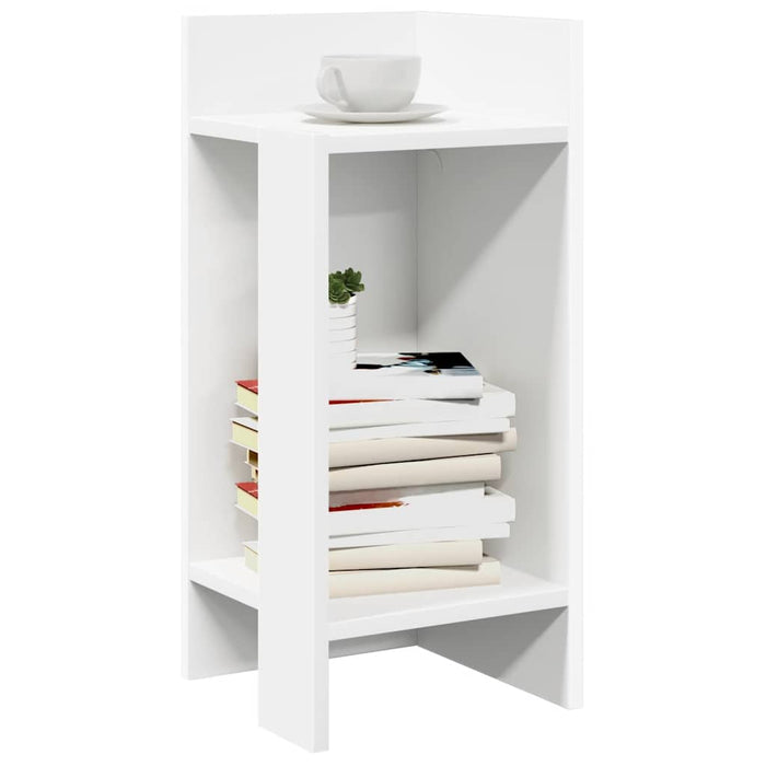 Mese laterale 2 buc cu raft alb 25,5x27x60 cm - WALTI WALTI