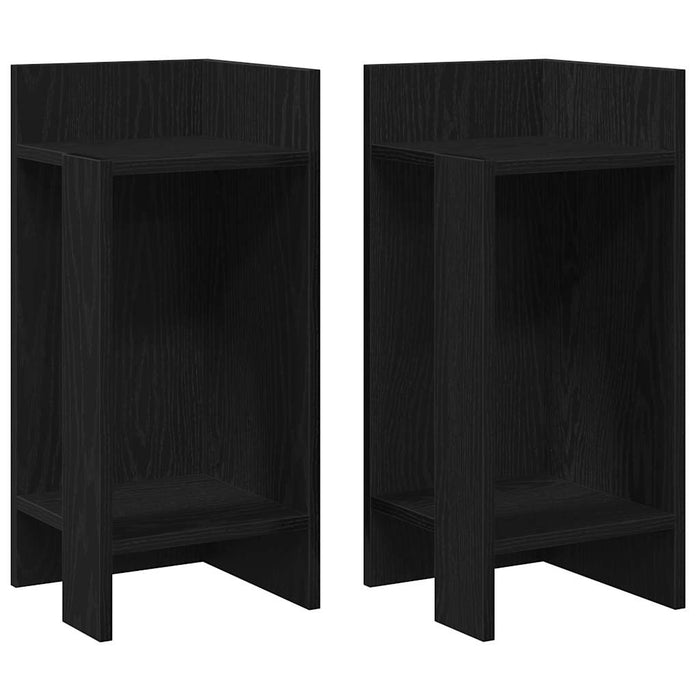 Mese laterale 2 buc cu raft negru 25,5x27x60 cm - WALTI WALTI