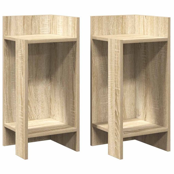 Mese laterale 2 buc cu raft Stejar Sonoma 25,5x27x60 cm - WALTI WALTI
