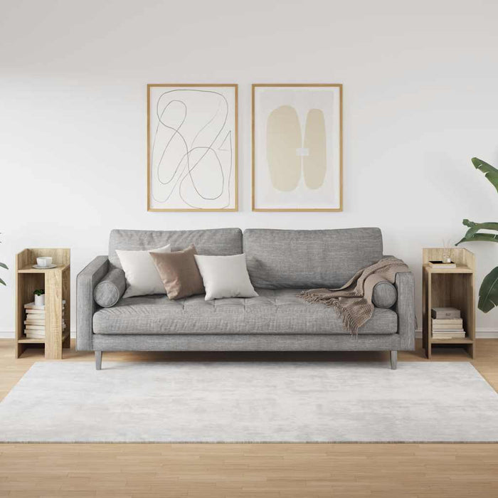Mese laterale 2 buc cu raft Stejar Sonoma 25,5x27x60 cm - WALTI WALTI