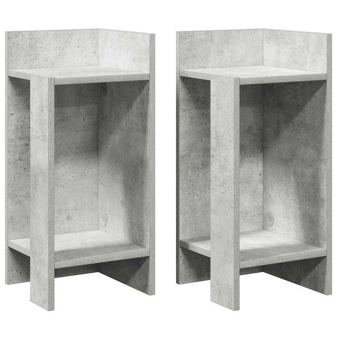 Mese laterale 2 buc cu raft beton gri 25,5x27x60 cm - WALTI WALTI