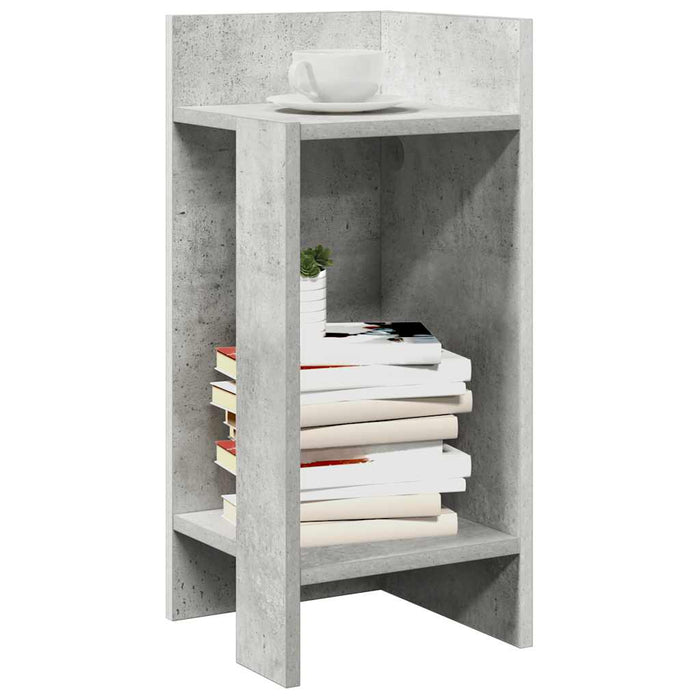 Mese laterale 2 buc cu raft beton gri 25,5x27x60 cm - WALTI WALTI