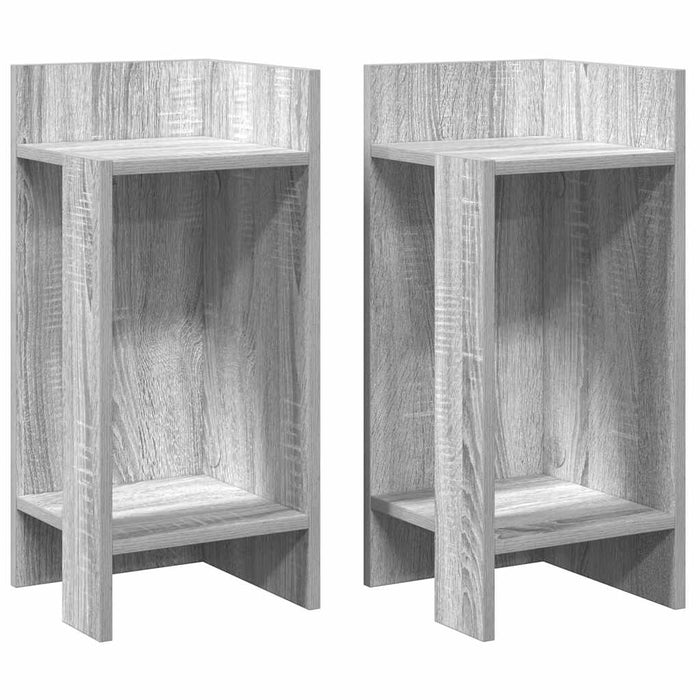 Mese laterale 2 buc cu raft Gri Sonoma 25,5x27x60 cm - WALTI WALTI
