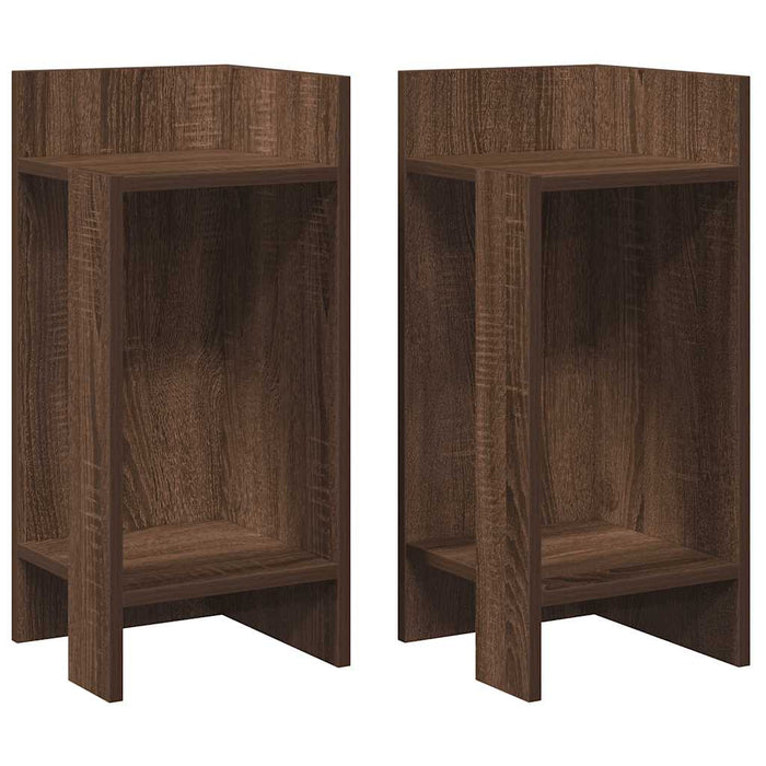 Mese laterale 2 buc cu raft stejar maro 25,5x27x60 cm WALTI