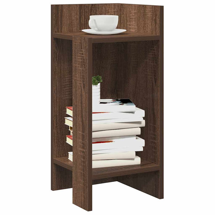 Mese laterale 2 buc cu raft stejar maro 25,5x27x60 cm WALTI