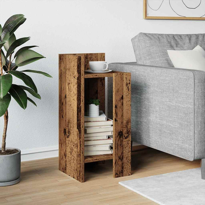 Masa laterala cu raft lemn vechi 25,5x27x60 cm - WALTI WALTI