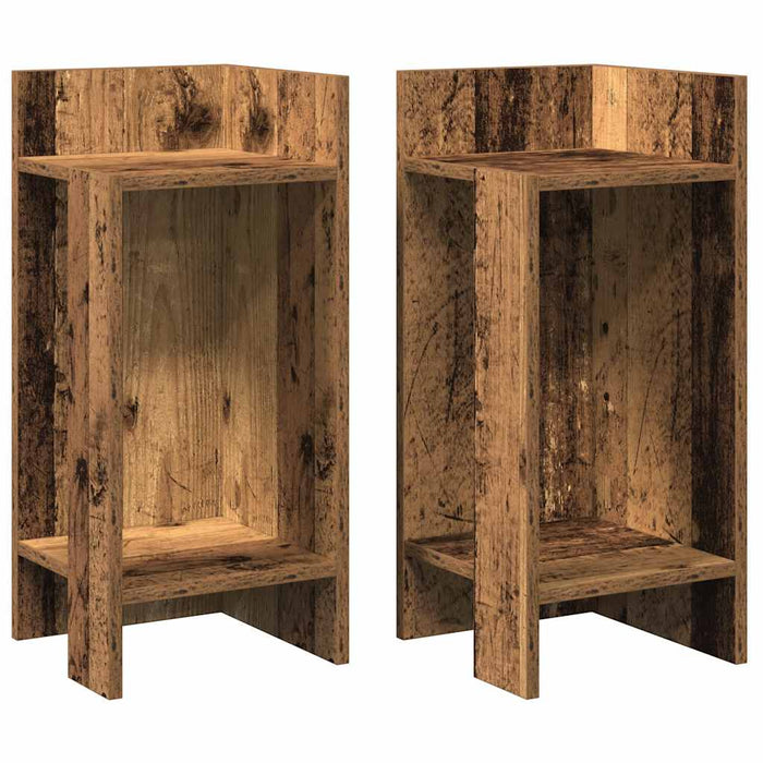 Mese laterale 2 buc cu raft lemn vechi 25,5x27x60 cm - WALTI WALTI