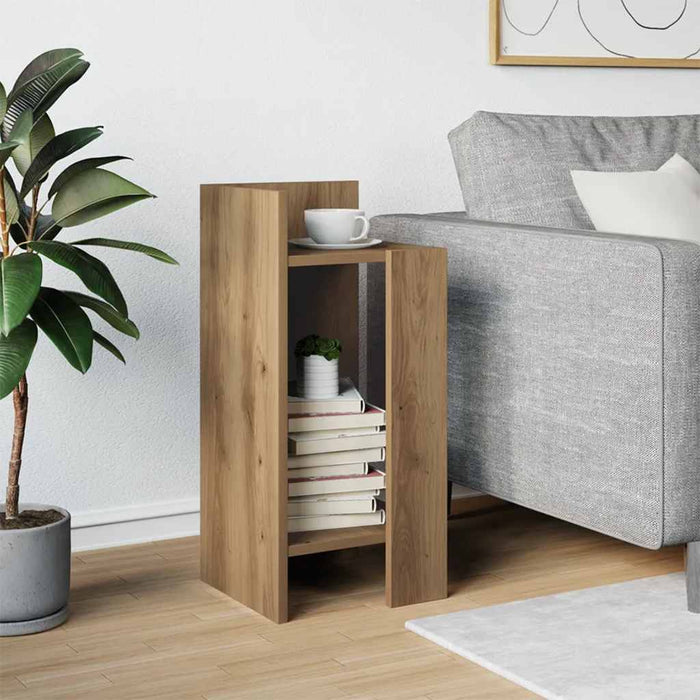 Masă laterală cu poliță Stejar artizanal 25,5x27x60 cm - WALTI WALTI