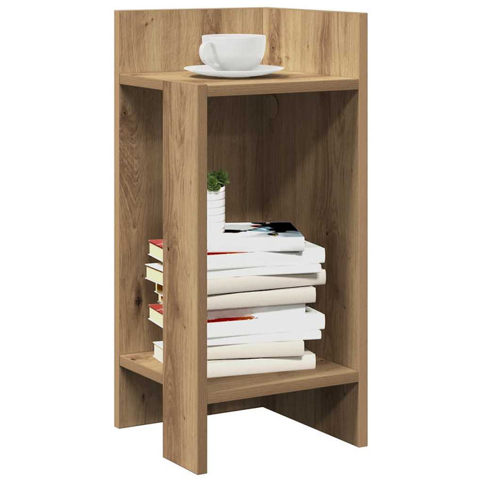 Mese laterale 2 buc cu raft Stejar artizanal 25,5x27x60 cm - WALTI WALTI