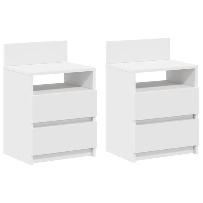 Noptiere 2 buc. cu 2 sertare, alb, 40x33x60 cm - WALTI WALTI