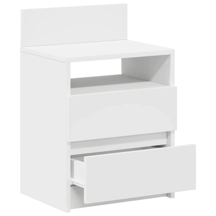 Noptiere 2 buc. cu 2 sertare, alb, 40x33x60 cm - WALTI WALTI