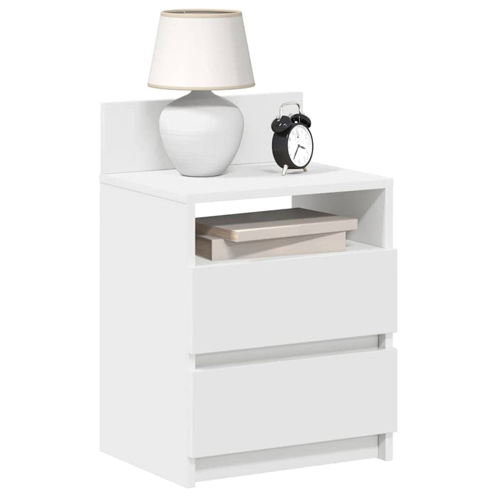 Noptiere 2 buc. cu 2 sertare, alb, 40x33x60 cm - WALTI WALTI