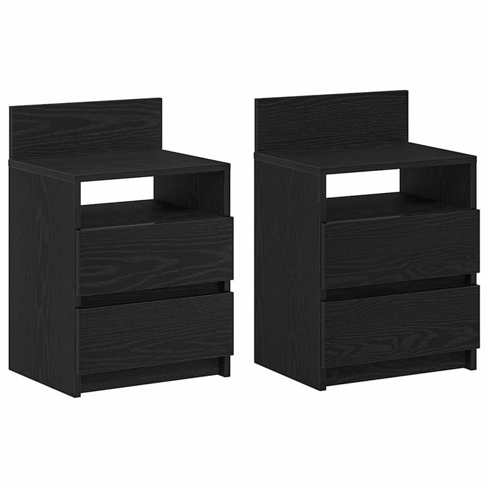 Noptiere 2 buc. cu 2 sertare, negru, 40x33x60 cm - WALTI WALTI