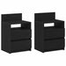 Noptiere 2 buc. cu 2 sertare, negru, 40x33x60 cm - WALTI WALTI