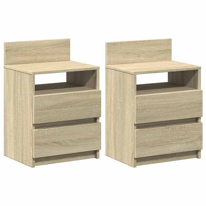 Noptiere 2 buc. cu 2 sertare, stejar Sonoma, 40x33x60 cm - WALTI WALTI