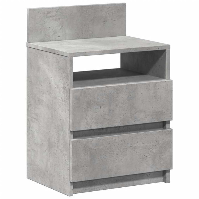 Noptieră cu 2 sertare, gri beton, 40x33x60 cm - WALTI WALTI