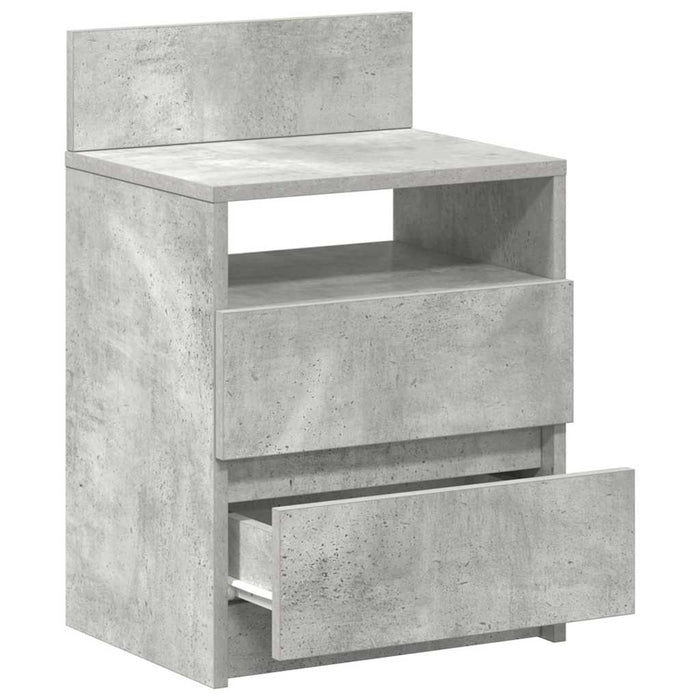 Noptieră cu 2 sertare, gri beton, 40x33x60 cm - WALTI WALTI