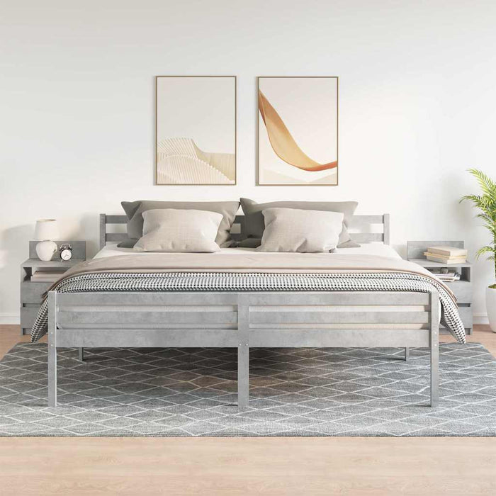 Noptiere 2 buc. cu 2 sertare, gri beton, 40x33x60 cm - WALTI WALTI