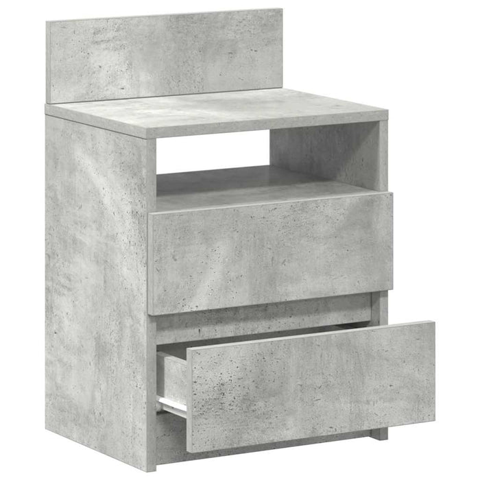 Noptiere 2 buc. cu 2 sertare, gri beton, 40x33x60 cm - WALTI WALTI
