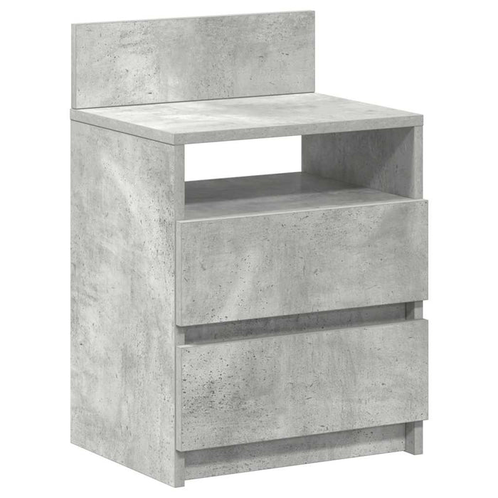 Noptiere 2 buc. cu 2 sertare, gri beton, 40x33x60 cm - WALTI WALTI