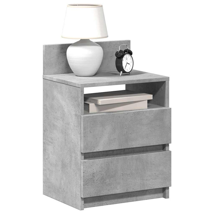 Noptiere 2 buc. cu 2 sertare, gri beton, 40x33x60 cm - WALTI WALTI