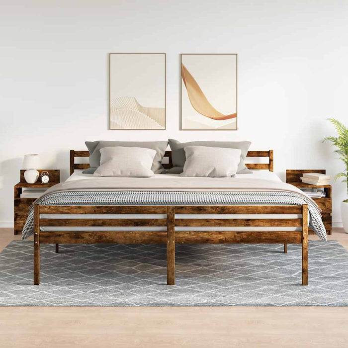 Noptiere 2 buc. cu 2 sertare, stejar afumat, 40x33x60 cm - WALTI WALTI