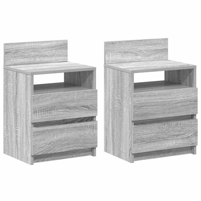 Noptiere 2 buc. cu 2 sertare gri Sonoma 40x33x60 cm - WALTI WALTI