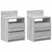 Noptiere 2 buc. cu 2 sertare gri Sonoma 40x33x60 cm - WALTI WALTI