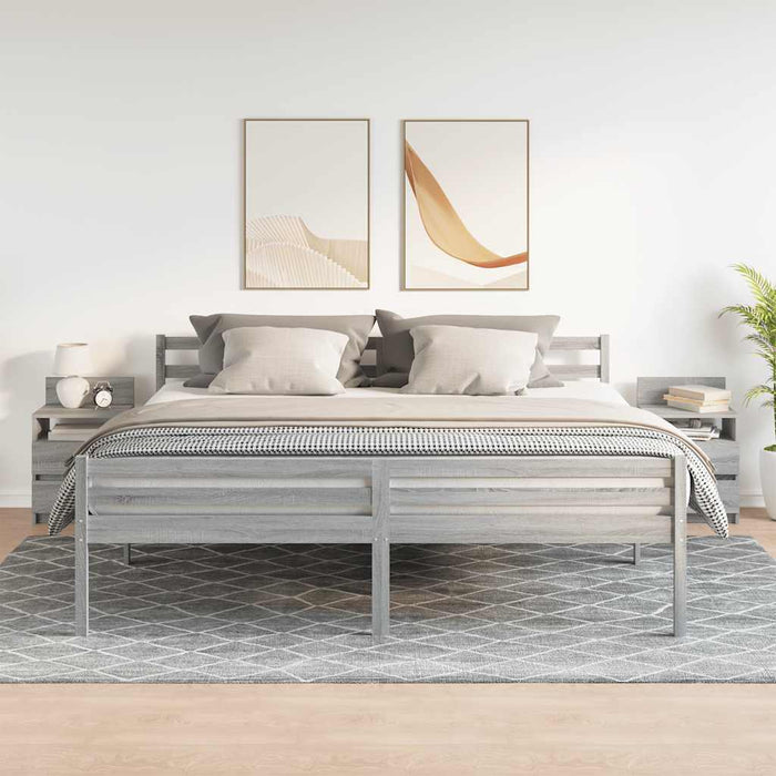 Noptiere 2 buc. cu 2 sertare gri Sonoma 40x33x60 cm - WALTI WALTI