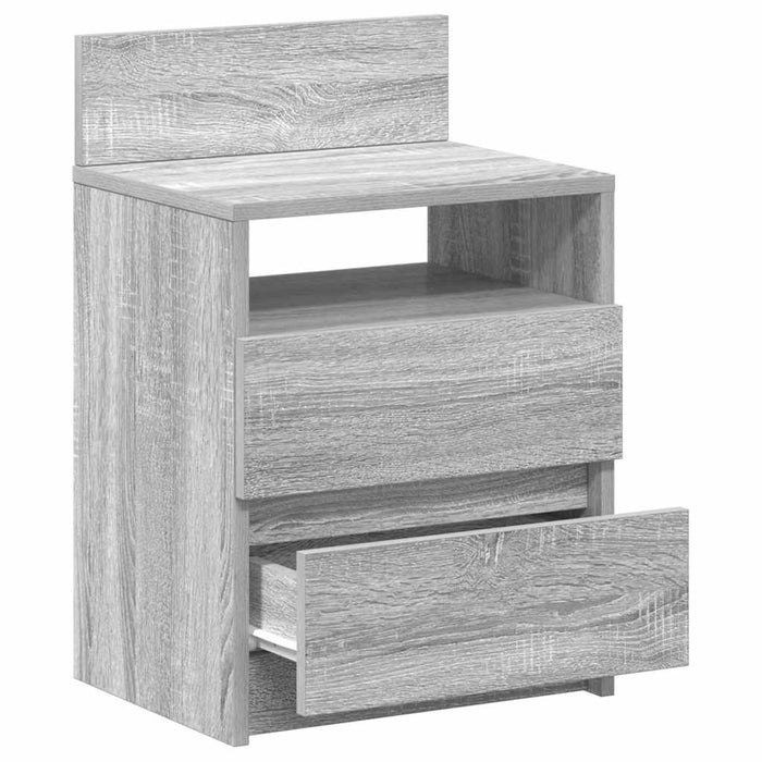 Noptiere 2 buc. cu 2 sertare gri Sonoma 40x33x60 cm - WALTI WALTI