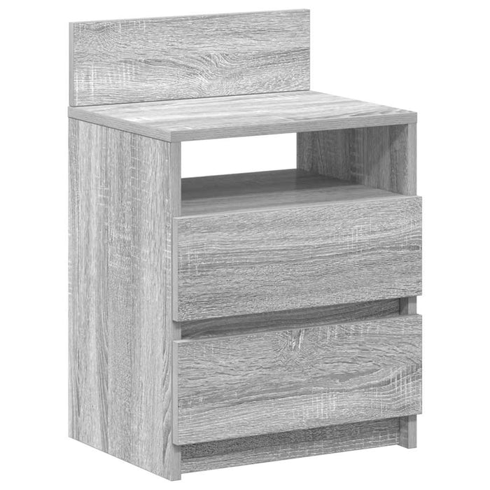 Noptiere 2 buc. cu 2 sertare gri Sonoma 40x33x60 cm - WALTI WALTI