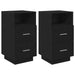 Noptiere 2 buc cu 2 sertare Negru 36x36x68 cm - WALTI WALTI
