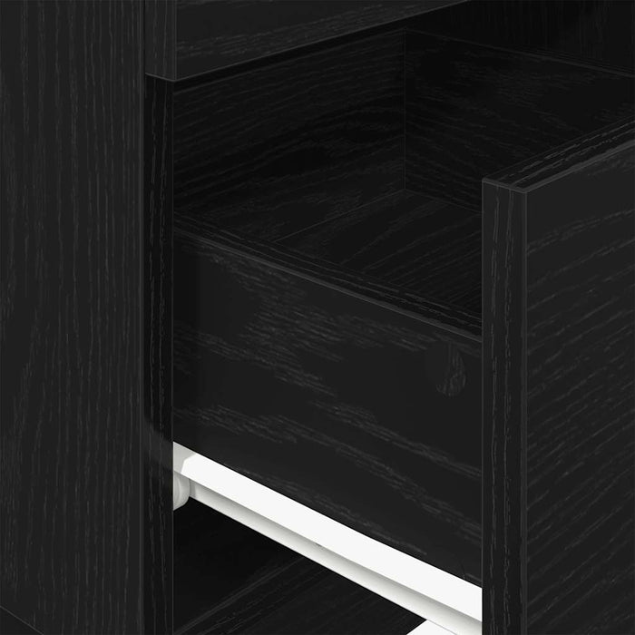 Noptiere 2 buc cu 2 sertare Negru 36x36x68 cm - WALTI WALTI