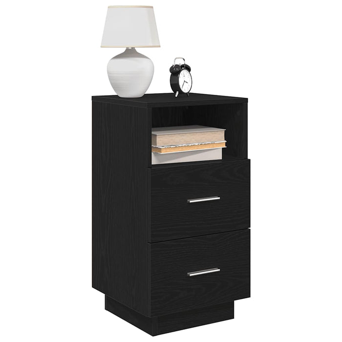 Noptiere 2 buc cu 2 sertare Negru 36x36x68 cm - WALTI WALTI