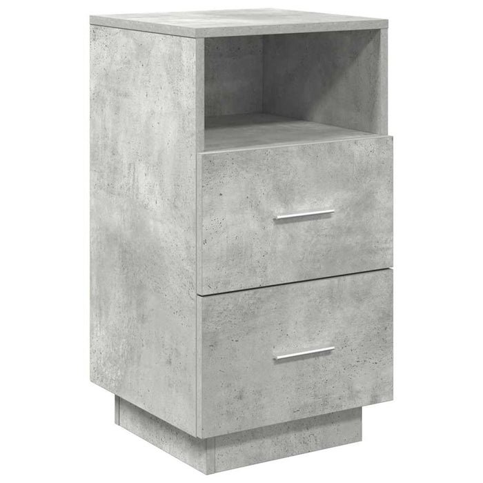 Noptiere 2 buc cu 2 sertare Gri beton 36x36x68 cm WALTI