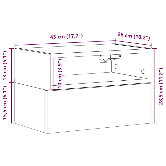 Noptiere de perete, 2 buc., alb, 45x26x28,5 cm WALTI