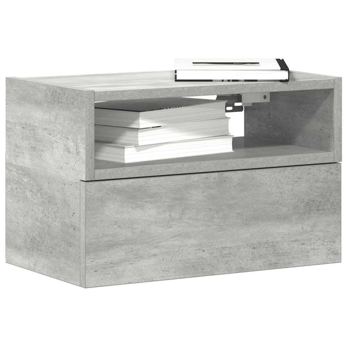 Noptieră de perete, gri beton, 45x26x28,5 cm - WALTI WALTI