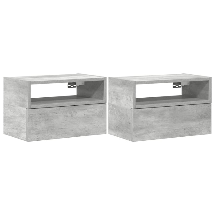 Noptiere de perete, 2 buc., gri beton, 45x26x28,5 cm - WALTI WALTI