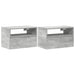Noptiere de perete, 2 buc., gri beton, 45x26x28,5 cm - WALTI WALTI