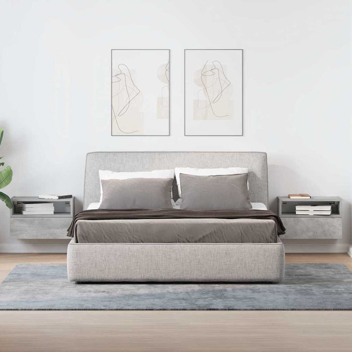 Noptiere de perete, 2 buc., gri beton, 45x26x28,5 cm - WALTI WALTI