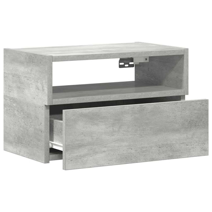 Noptiere de perete, 2 buc., gri beton, 45x26x28,5 cm - WALTI WALTI