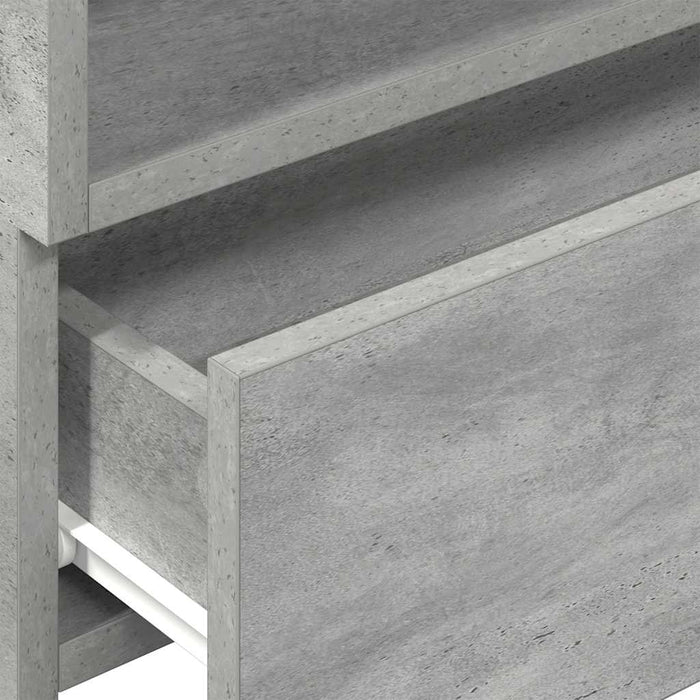 Noptiere de perete, 2 buc., gri beton, 45x26x28,5 cm - WALTI WALTI